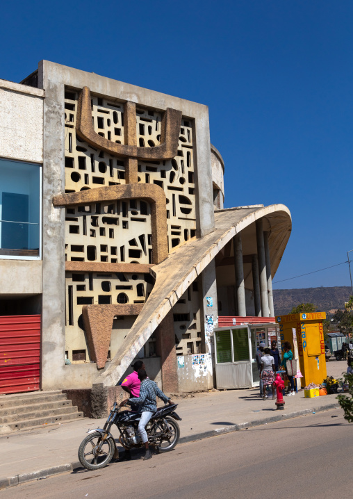 Old portuguese colonial building of the cine teatro Arco Iris, Huila Province, Lubango, Angola