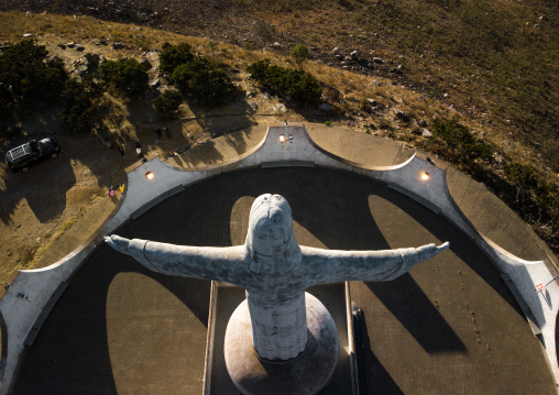 Aerial view of the Cristo Rei, Huila Province, Lubango, Angola