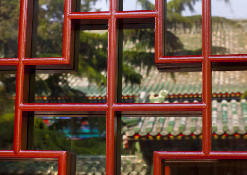 Wooden Window In The Forbidden City, Beijing, China