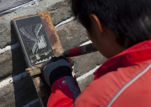Artist Carving A Stone, The Great Wall, Beijing, China