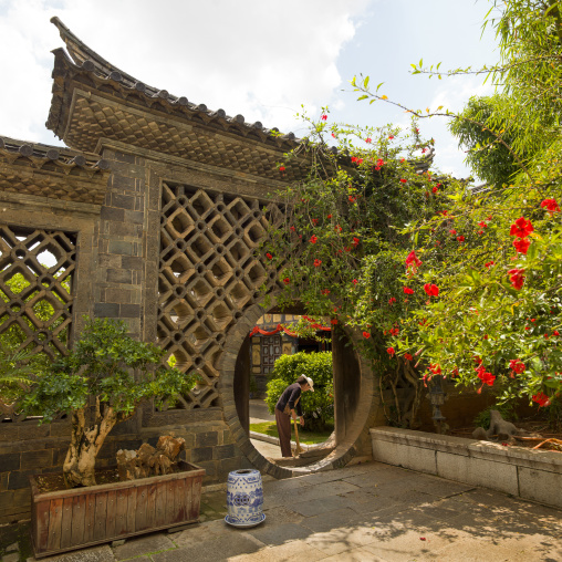 Circular Doorway At Zhu Family House, Jianshui, Yunnan Province, China