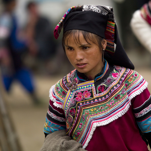 Woman During A Funeral Procession, Yuanyang, Yunnan Province, China
