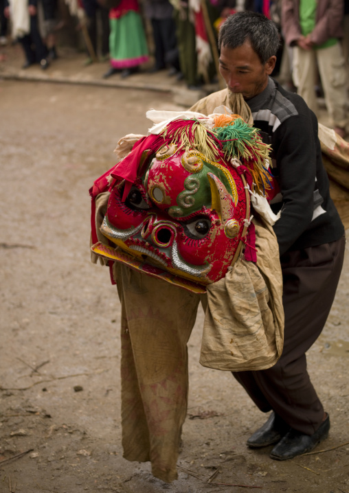 Dragon During A Funeral Procession, Yuanyang, Yunnan Province, China