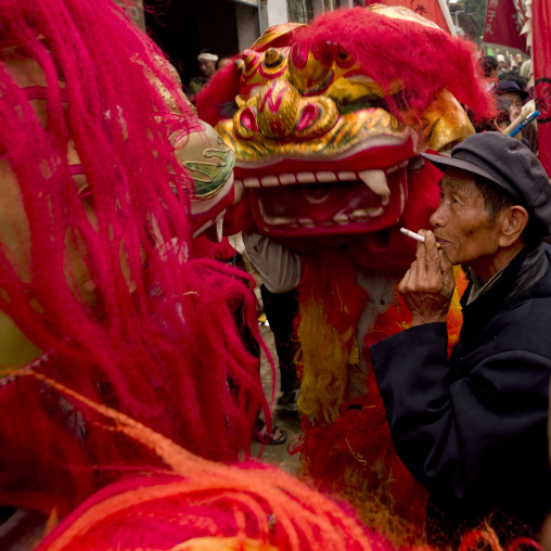 Dragon During A Funeral Procession, Yuanyang, Yunnan Province, China