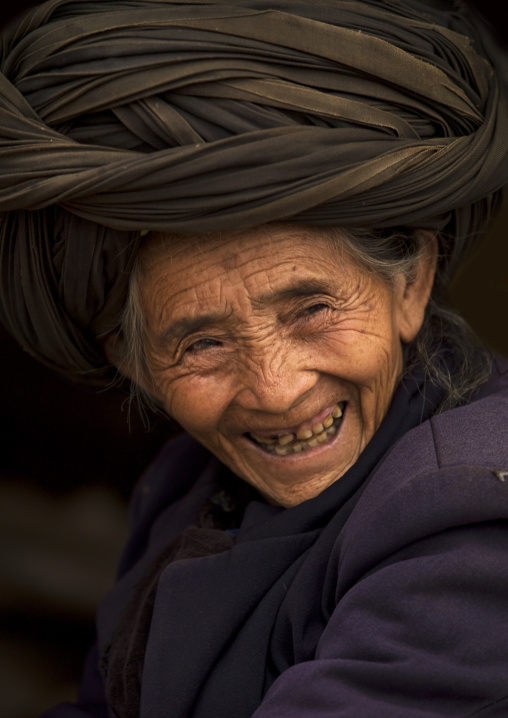 Yi Tribal Woman In Traditional Clothes, Yongning, Yunnan Province, China