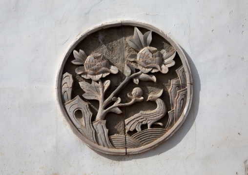 Wall  decoration of a temple in Shachong monastery, Qinghai Province, Wayaotai, China
