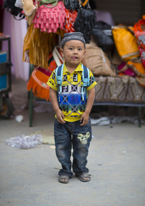 Young Kid in the street, Hotan, Xinjiang Uyghur Autonomous Region, China