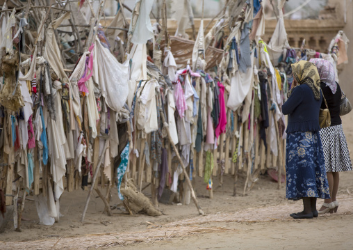 Women Praying At Imam Asim Tomb In The Taklamakan Desert, Xinjiang Uyghur Autonomous Region, China