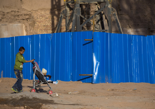Kids In The Demolished Old Town Of Kashgar, Xinjiang Uyghur Autonomous Region, China