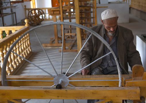 Uyghur Worker In A Silk Factory, Hotan, Xinjiang Uyghur Autonomous Region, China