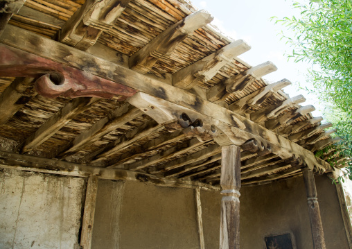 Roof detail of a traditional house, Badakhshan province, Zebak, Afghanistan