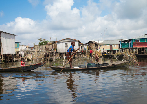 Benin, West Africa, Ganvié, stilt village on lake nokoue