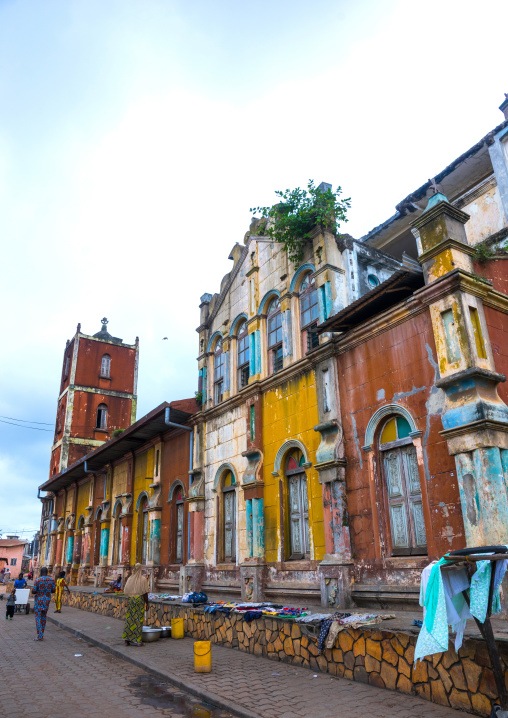 Benin, West Africa, Porto-Novo, multicoloured great mosque