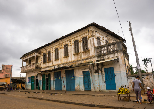 Benin, West Africa, Porto-Novo, old french colonial building
