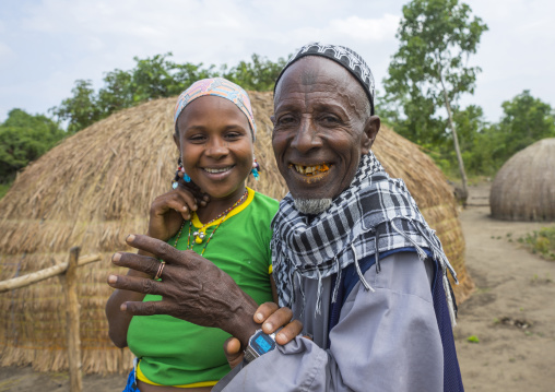 Benin, West Africa, Gossoue, a fulani peul tribe couple