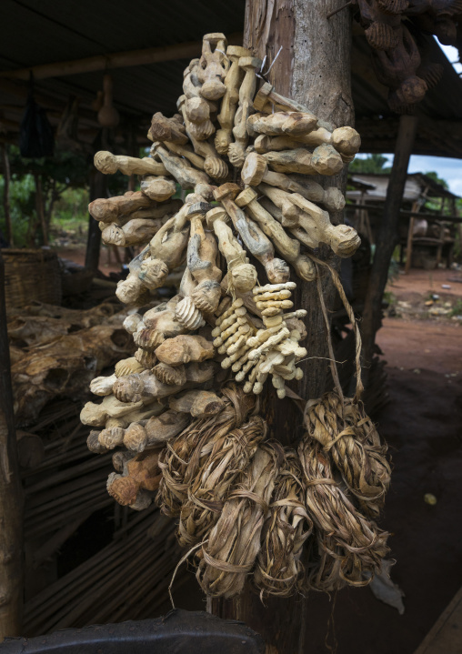 Benin, West Africa, Bonhicon, wooden statues sold on a voodoo market