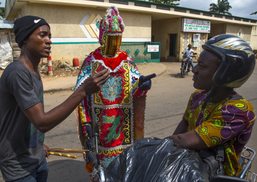 Benin, West Africa, Porto-Novo, egoun egoun spirit of the deads asking money to people