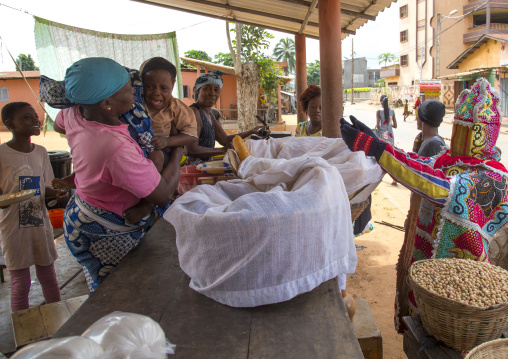 Benin, West Africa, Porto-Novo, egoun egoun spirit of the deads asks money to people in exchange of blessings