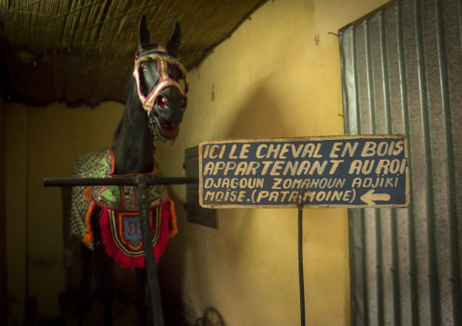 Benin, West Africa, Dassa-Zoumè, the king of dassa zoume former wooden horse on wheels