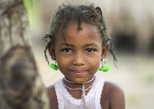Benin, West Africa, Gossoue, cute fulani peul tribe girl