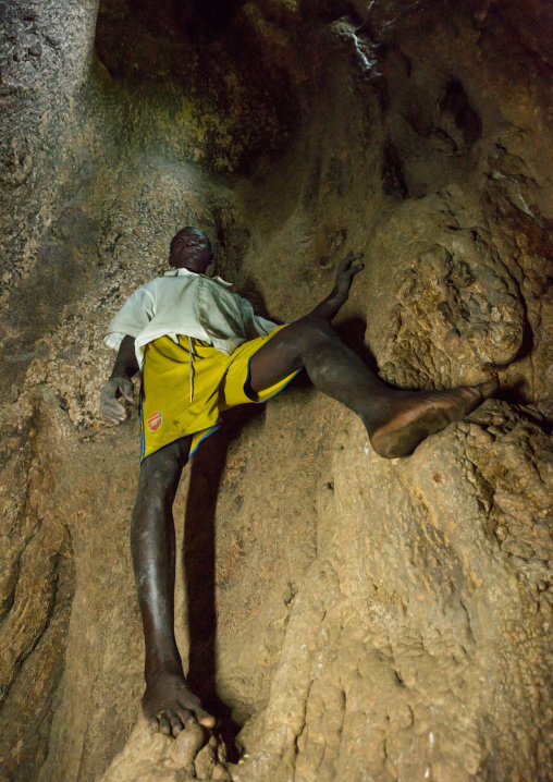 Togo, West Africa, Nadoba, inside an old baobab where people used to live inside the empty trunk long time ago
