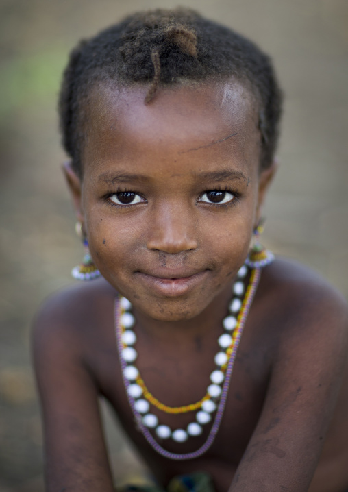 Benin, West Africa, Gossoue, fulani peul tribe little girl