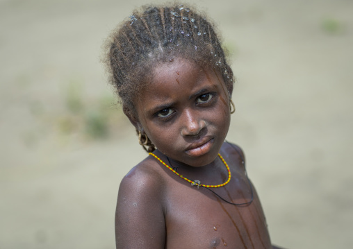 Benin, West Africa, Gossoue, fulani peul tribe little girl