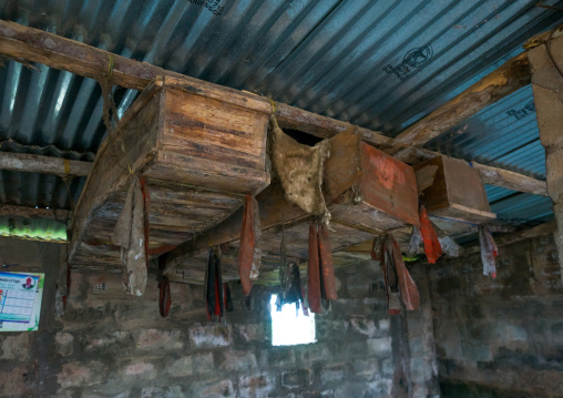 Benin, West Africa, Bopa, coffins of criminals killed by heviosso the god of thunder