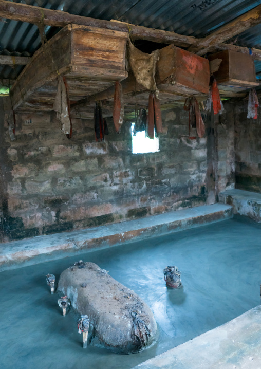 Benin, West Africa, Bopa, coffins of criminals killed by heviosso the god of thunder