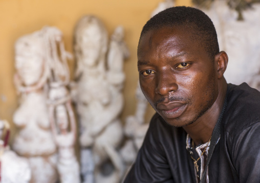 Benin, West Africa, Bonhicon, kagbanon bebe voodoo priest portrait