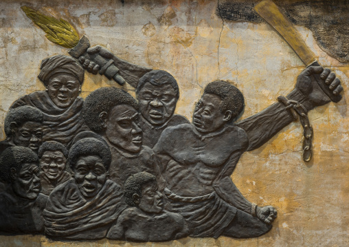 Benin, West Africa, Ouidah, the memorial zomachi on the slave trail showing free slaves