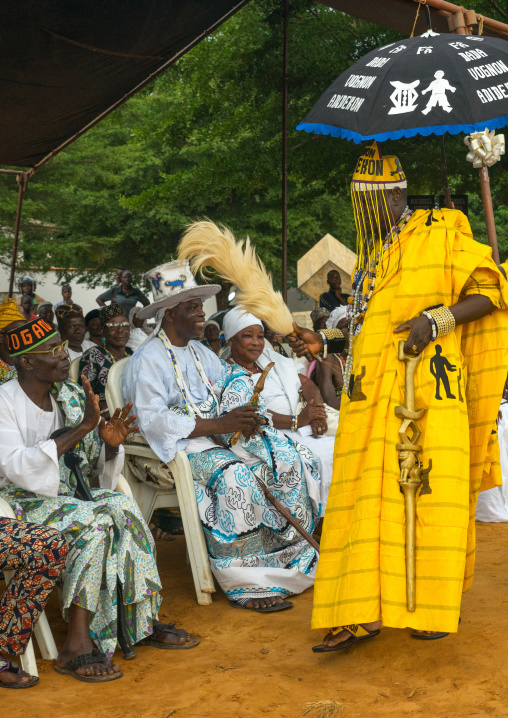 Benin, West Africa, Ouidah, traditional kings meeting