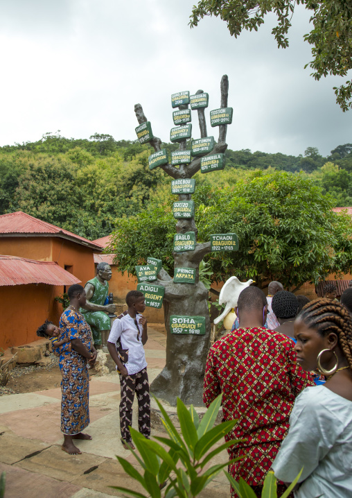 Benin, West Africa, Savalou, beninese tourists visiting the royal palace sponsored by muammar gaddafi
