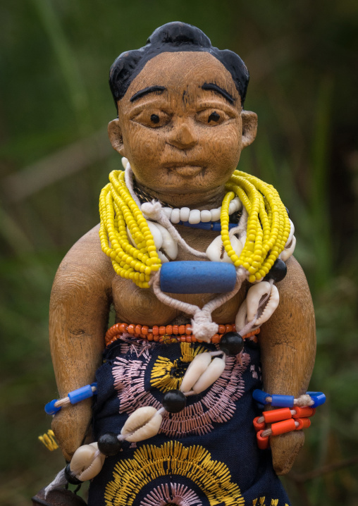 Benin, West Africa, Ouidah, carved wooden figure made to house the soul of a dead twin