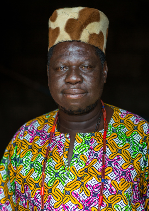 Benin, West Africa, Savalou, a priest from the voodoo covent of the royal palace