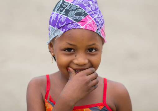 Benin, West Africa, Savalou, shy fulani peul tribe little girl