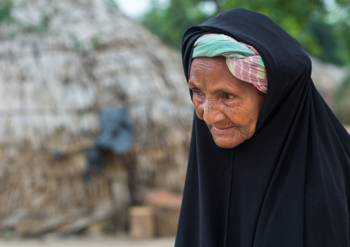 Benin, West Africa, Savalou, an old tattooed fulani peul tribe woman