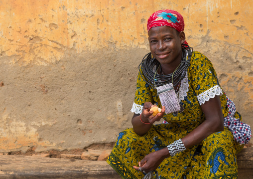 Benin, West Africa, Copargo, a beautiful tattooed fulani peul tribe woman