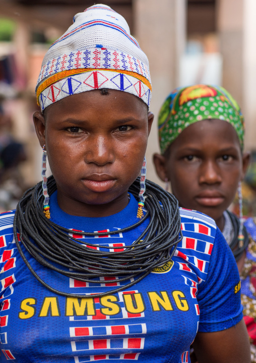 Benin, West Africa, Copargo, a beautiful tattooed fulani peul tribe woman