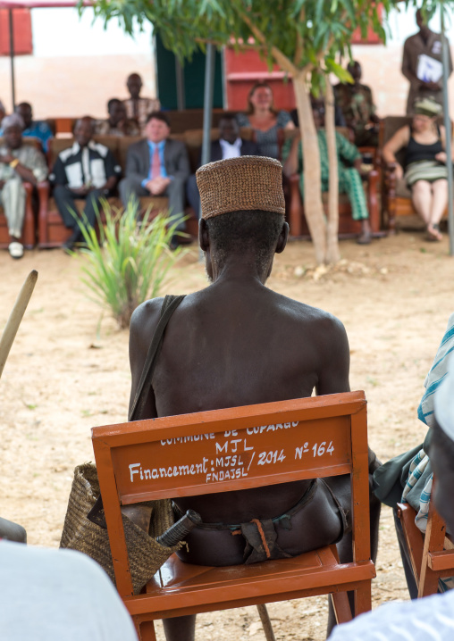 Benin, West Africa, Taneka-Koko, traditional healers with american cultural representative for the opening ceremony of a local museum