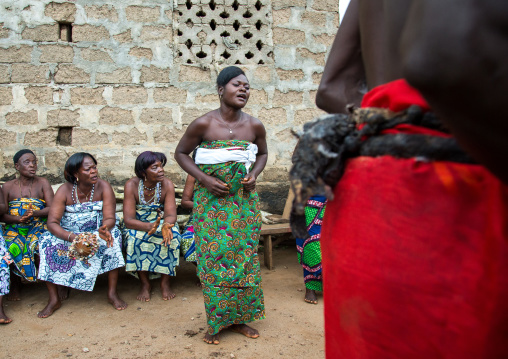 Benin, West Africa, Bopa, women dancing during a voodoo ceremony