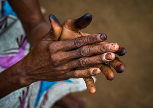 Benin, West Africa, Bopa, woman clapping hands during a voodoo ceremony