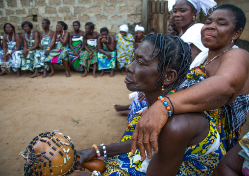 Benin, West Africa, Bopa, women dancing during a traditional voodoo ceremony