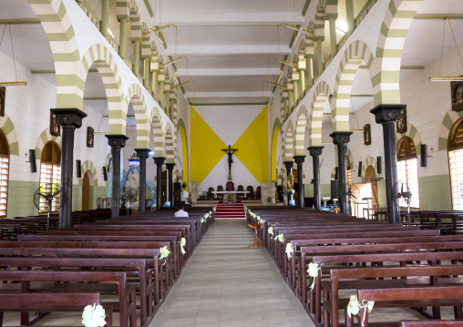 Benin, West Africa, Cotonou, inside notre dame roman catholic cathedral