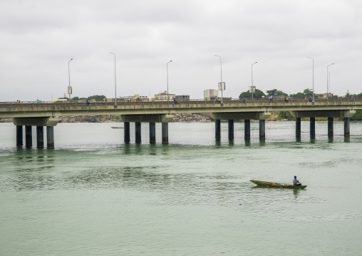 Benin, West Africa, Cotonou, bridge over nokoue lake