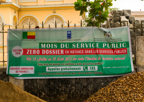 Benin, West Africa, Porto-Novo, campain runned by the governement against delays in the beninese administration