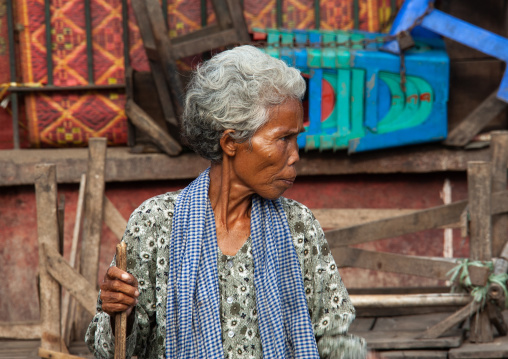 Portrait of a senior cambodian woman, Battambang province, Battambang, Cambodia