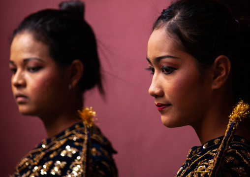 Cambodian dancers during a training session of the National ballet, Phnom Penh province, Phnom Penh, Cambodia