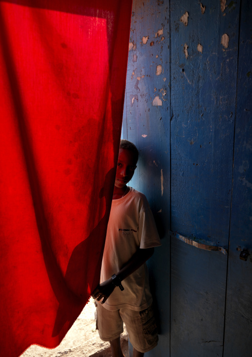 Kid Entering The Cine Club, Tadjourah, Djibouti