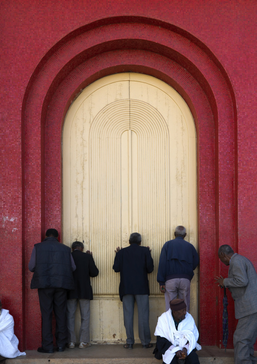 People Praying At Enda Mariam Church, Asmara, Eritrea 
